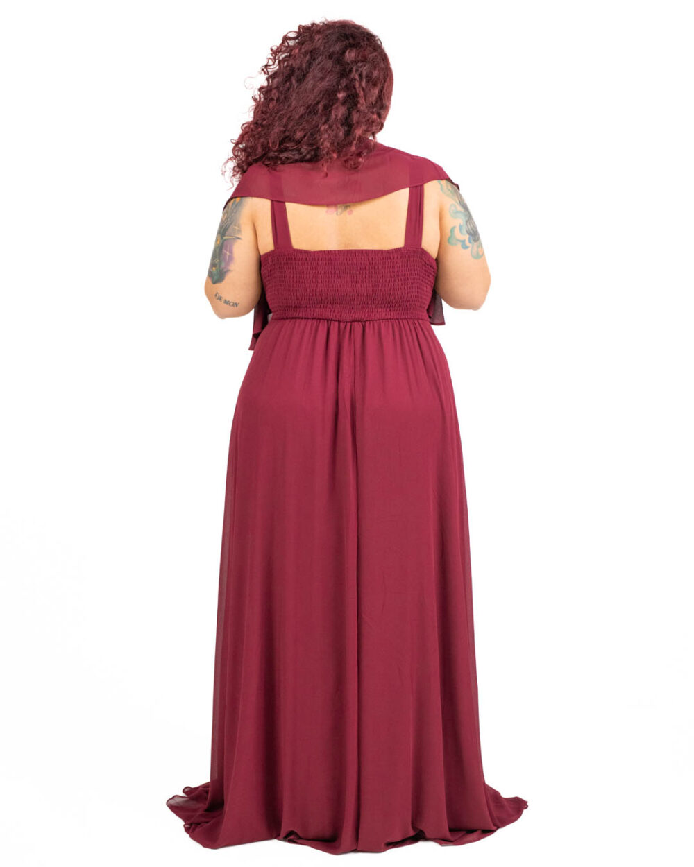 Berti Mode Collection - Abito lungo rosso bordeaux - immagine 3