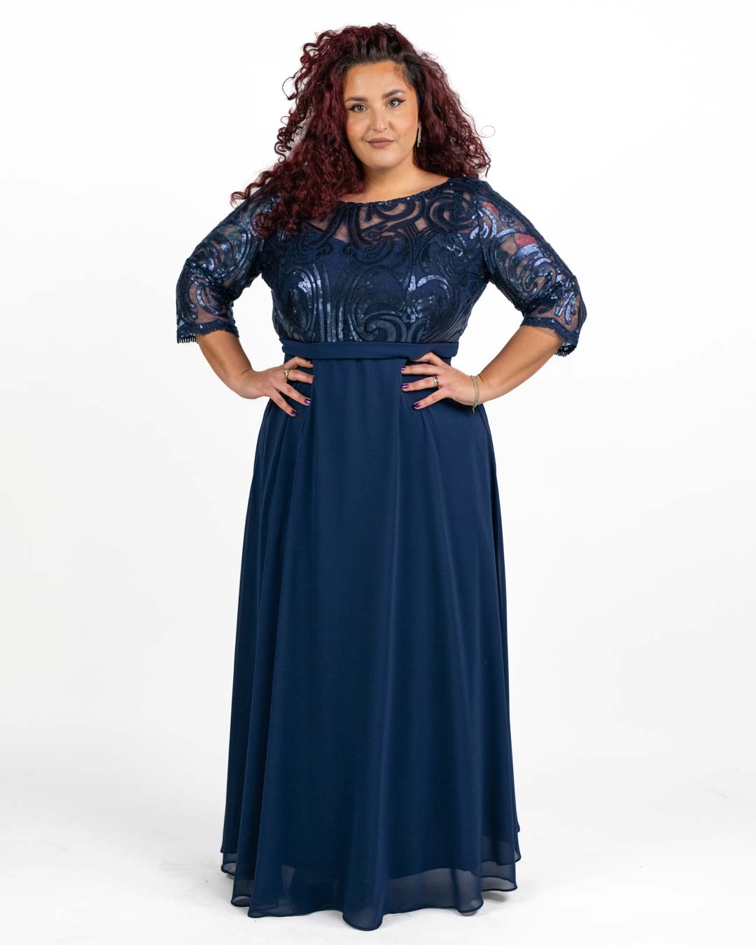Berti Mode Collection - Abito lungo blu notte