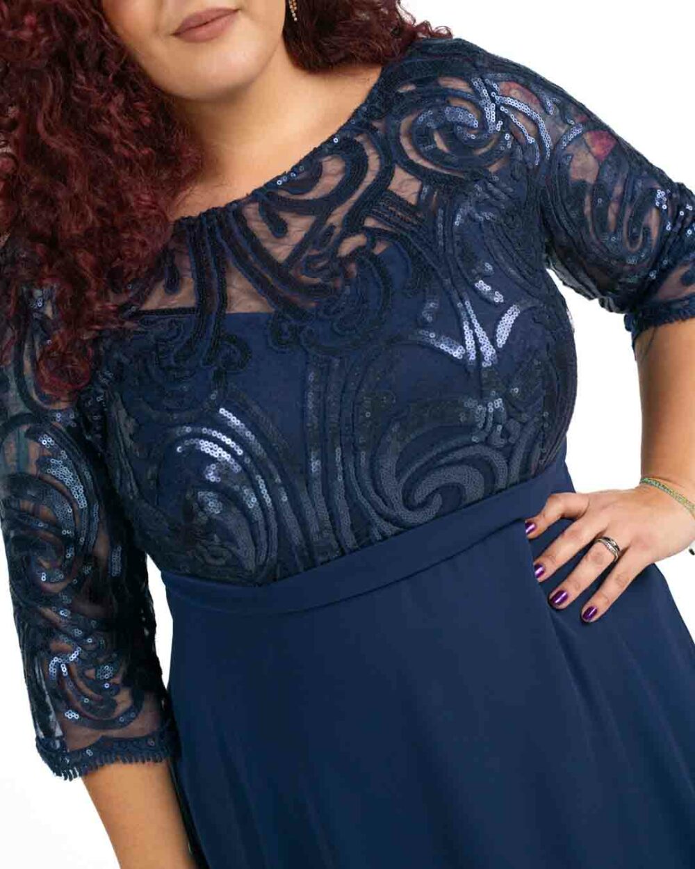 Berti Mode Collection - Abito lungo blu notte - immagine 2