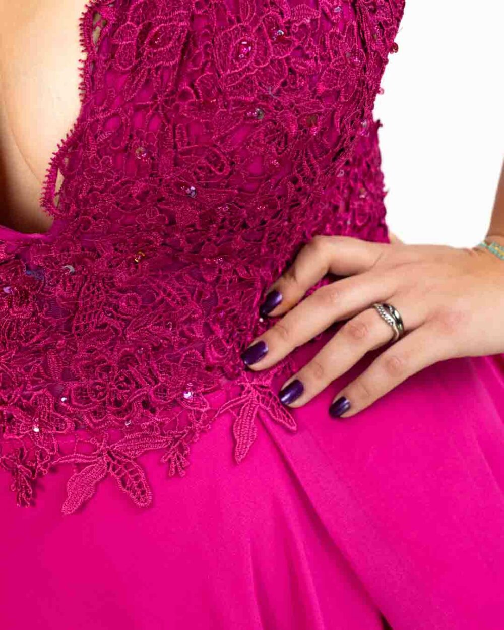 Berti Mode Collection - Abito lungo verde fucsia - immagine 2