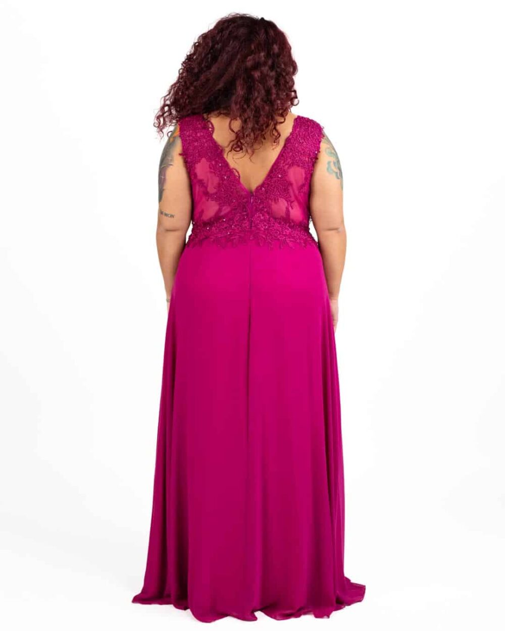 Berti Mode Collection - Abito lungo verde fucsia - immagine 3
