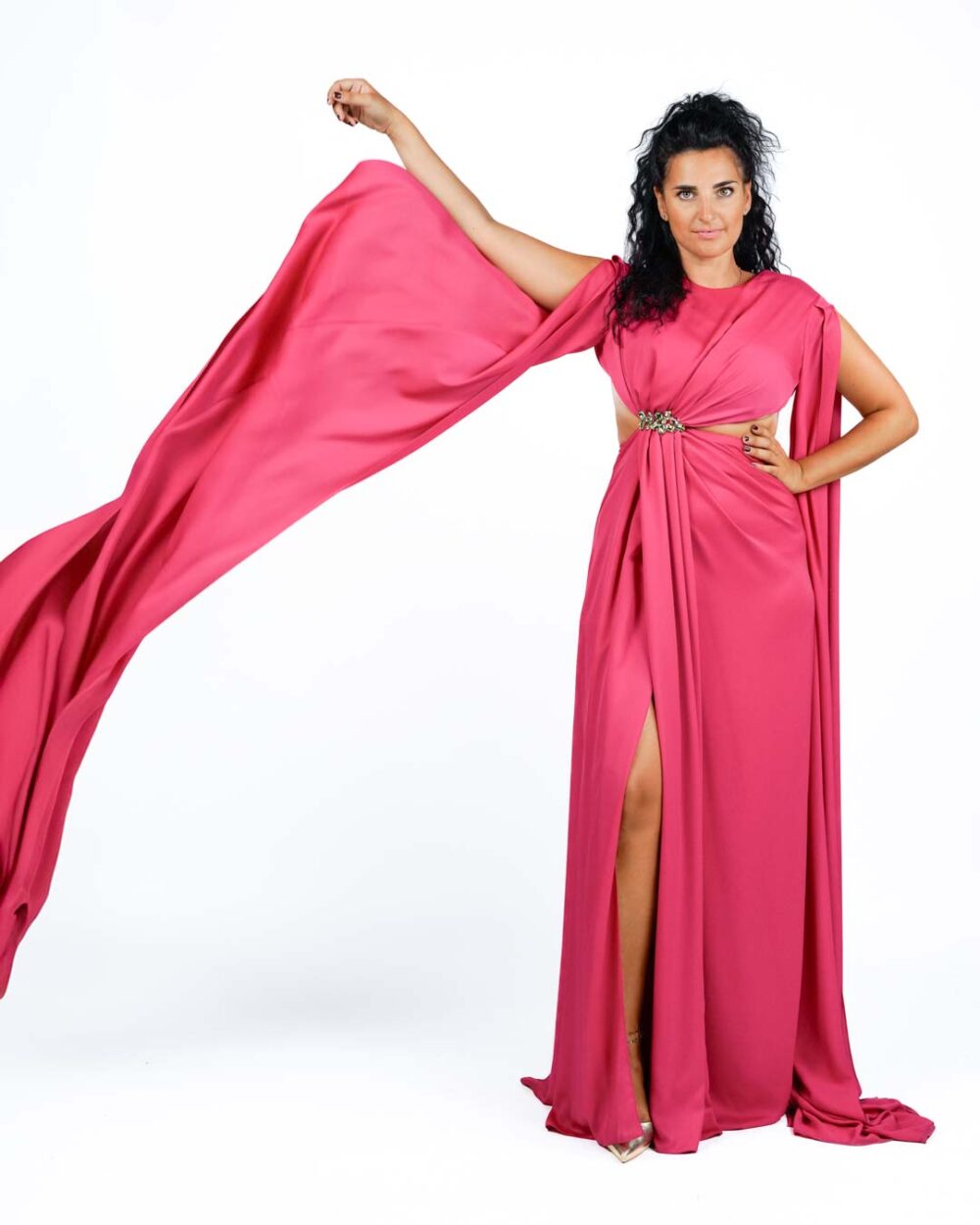 Berti Mode Collection - Abito asimmetrico fucsia - immagine 3