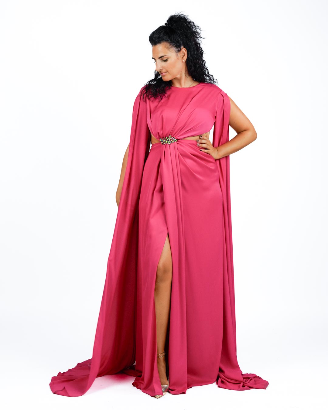 Berti Mode Collection - Abito asimmetrico fucsia