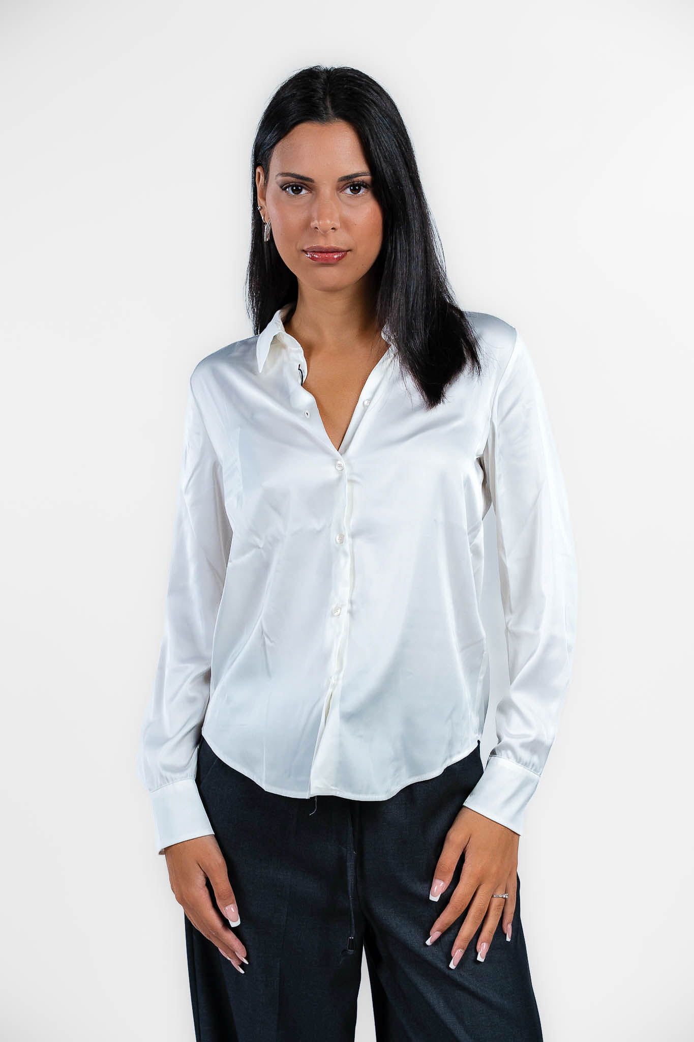 Emme Marella - Camicia in raso color burro