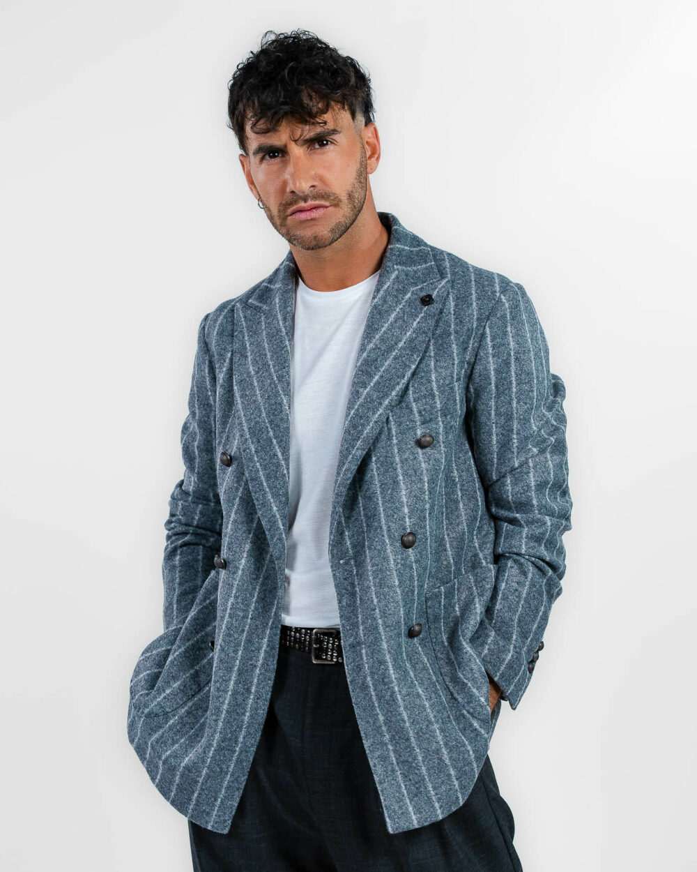 Out Fit - giacca doppio petto grigia