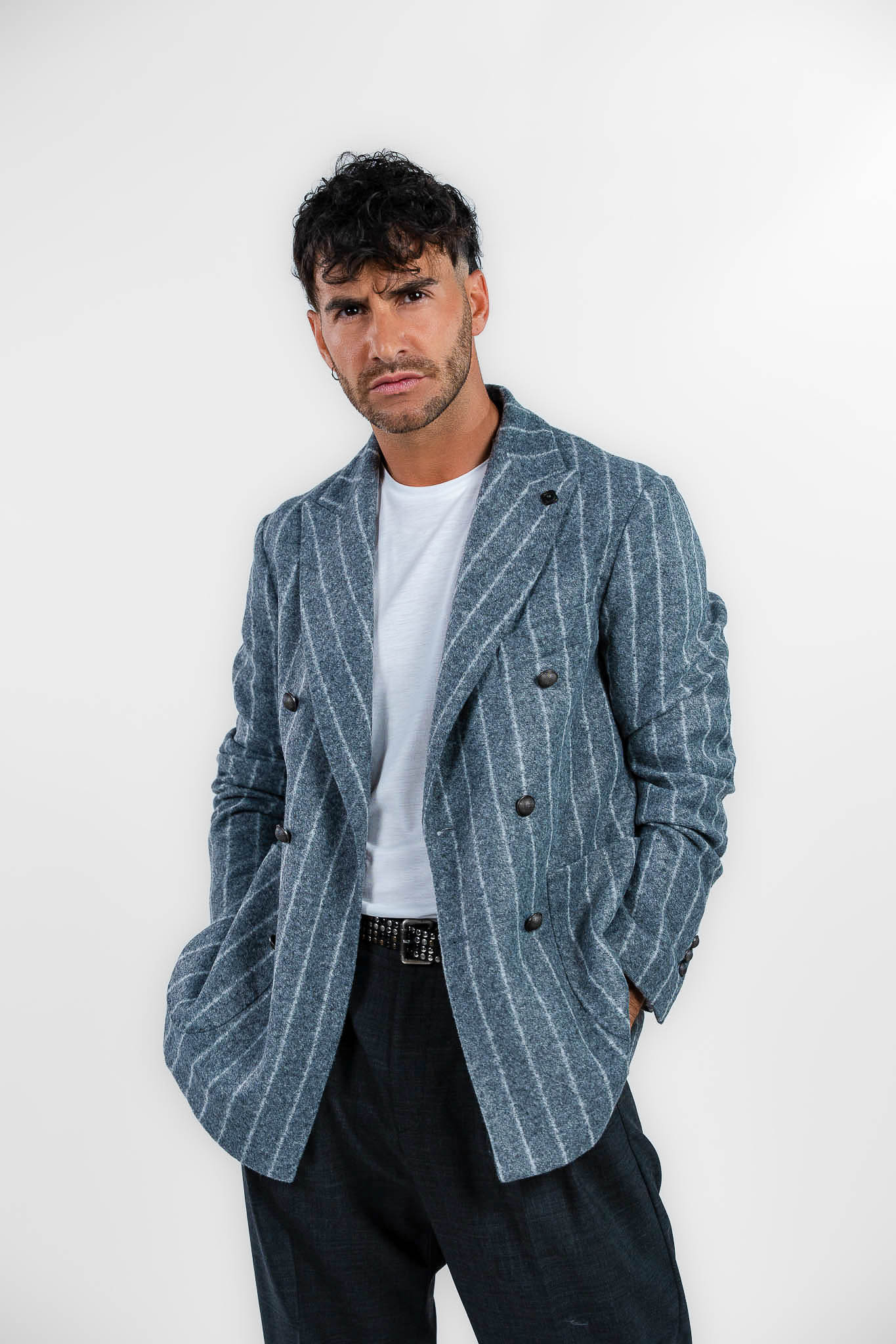 Out Fit - giacca doppio petto grigia