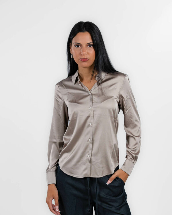 Emme Marella - Camicia in raso color sabbia