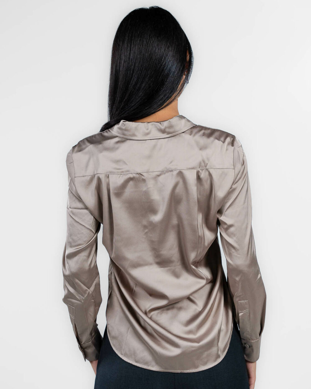 Emme Marella - Camicia in raso color sabbia - immagine 2