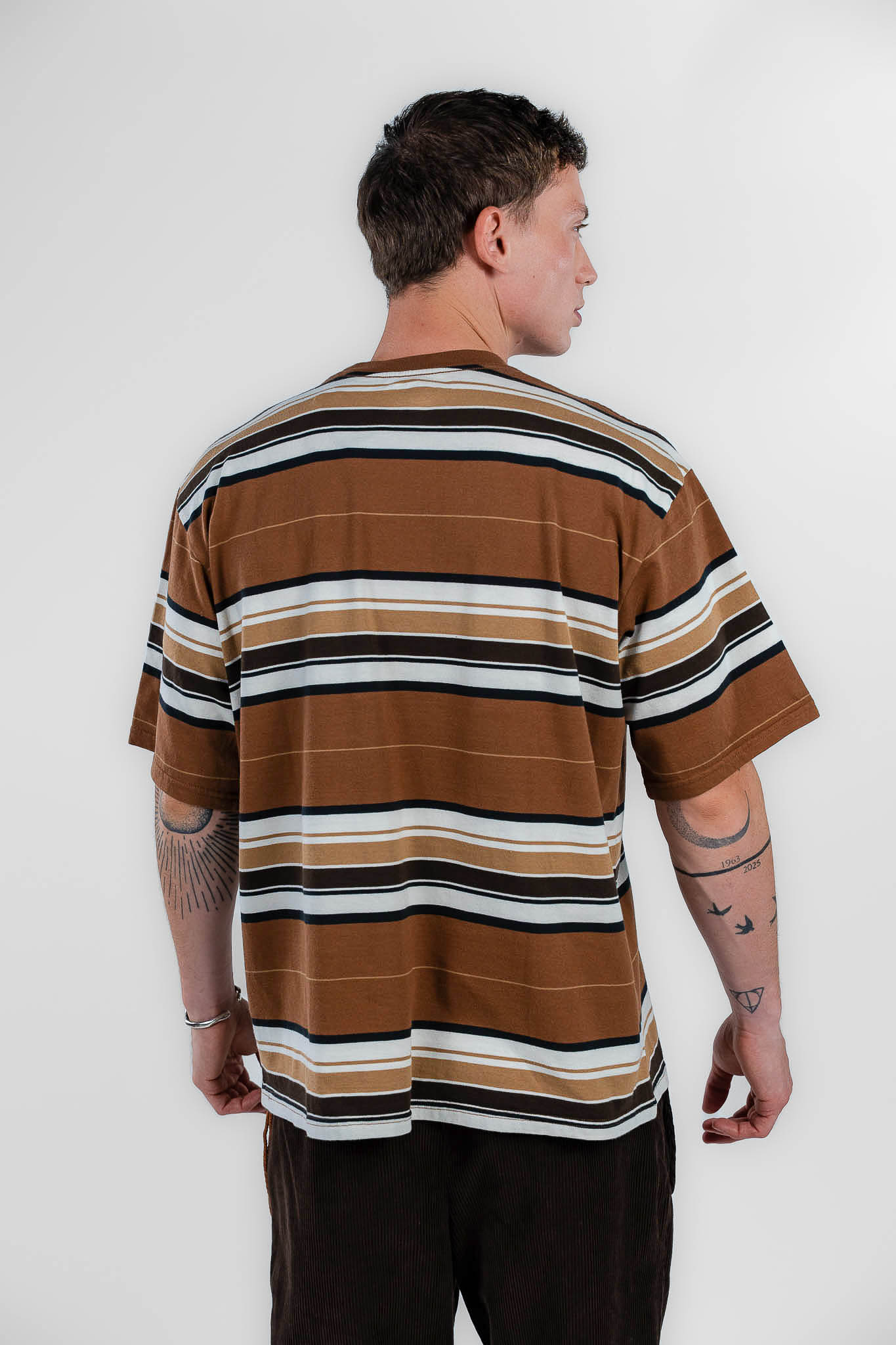 Levi's - t-shirt a righe marroni - immagine 2