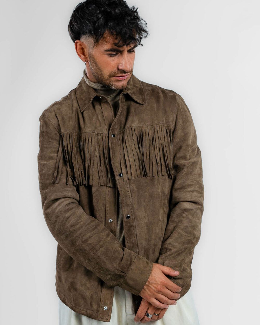 Berti Mode Collection - Giubbino western in pelle beige - immagine 2