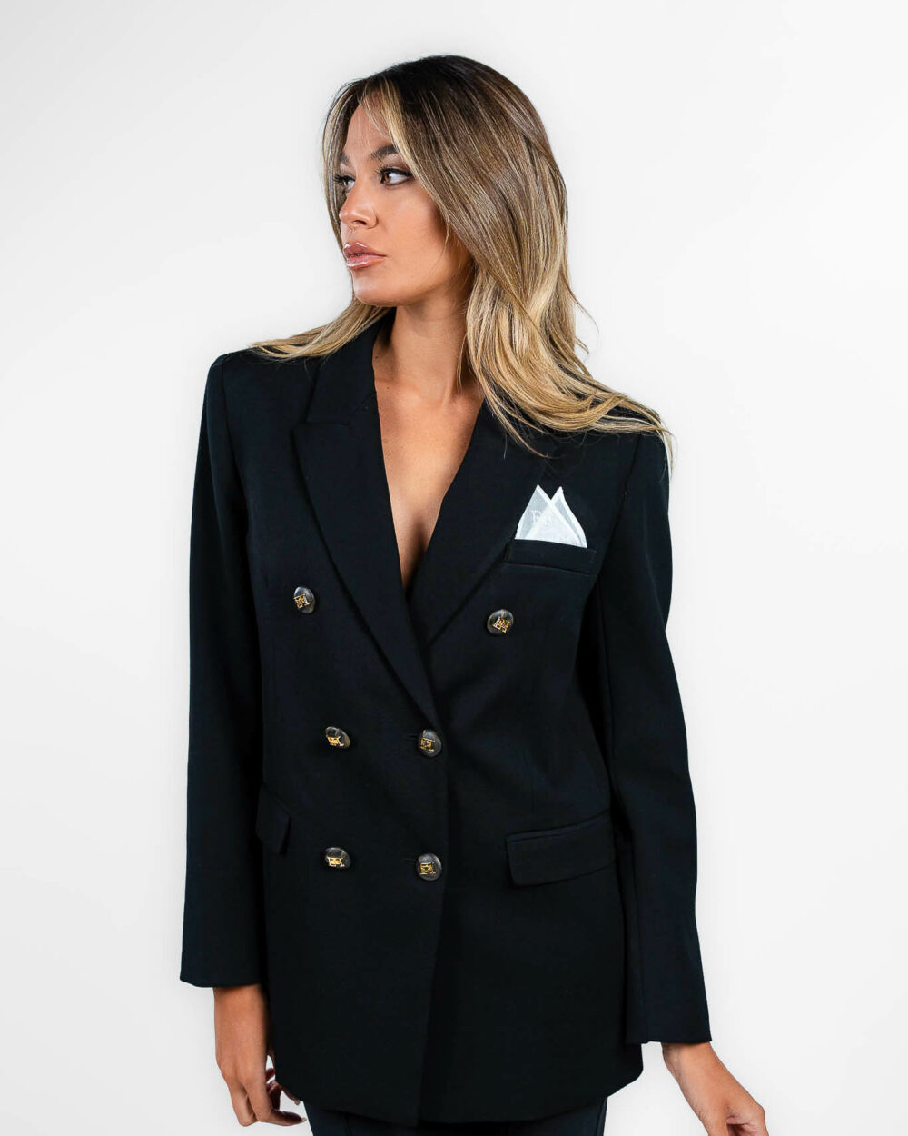 Elisabetta Franchi - giacca nera doppio petto - immagine 3