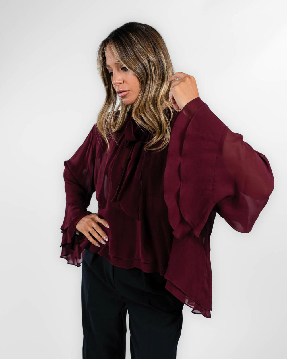 Marella - camicia bordeaux - immagine 2