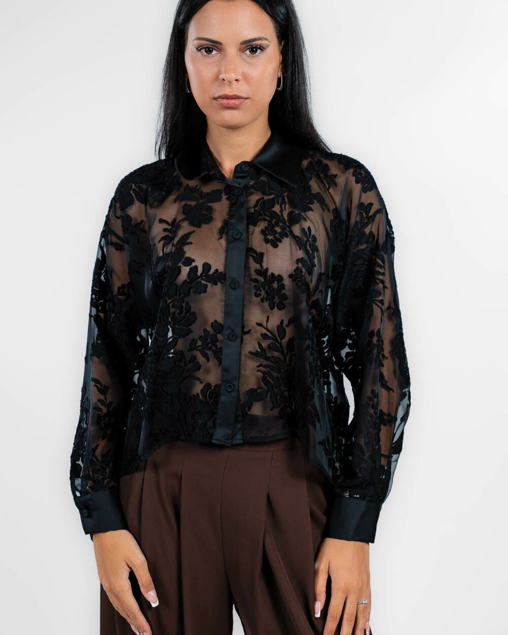 Rinascimento - Camicia nera assimmetrica