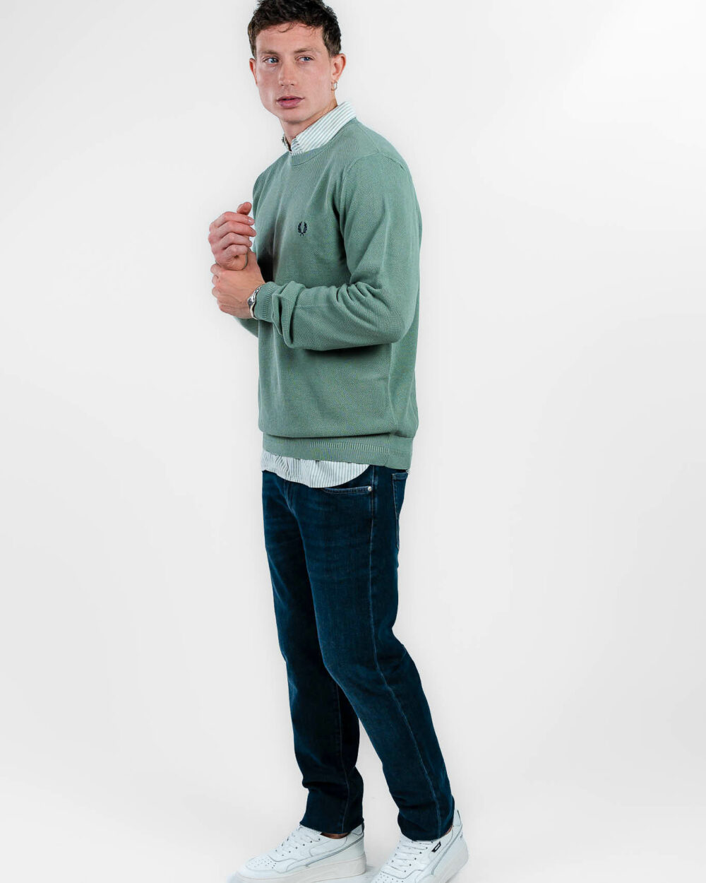 Fred Perry - maglione verde salvia - immagine 2