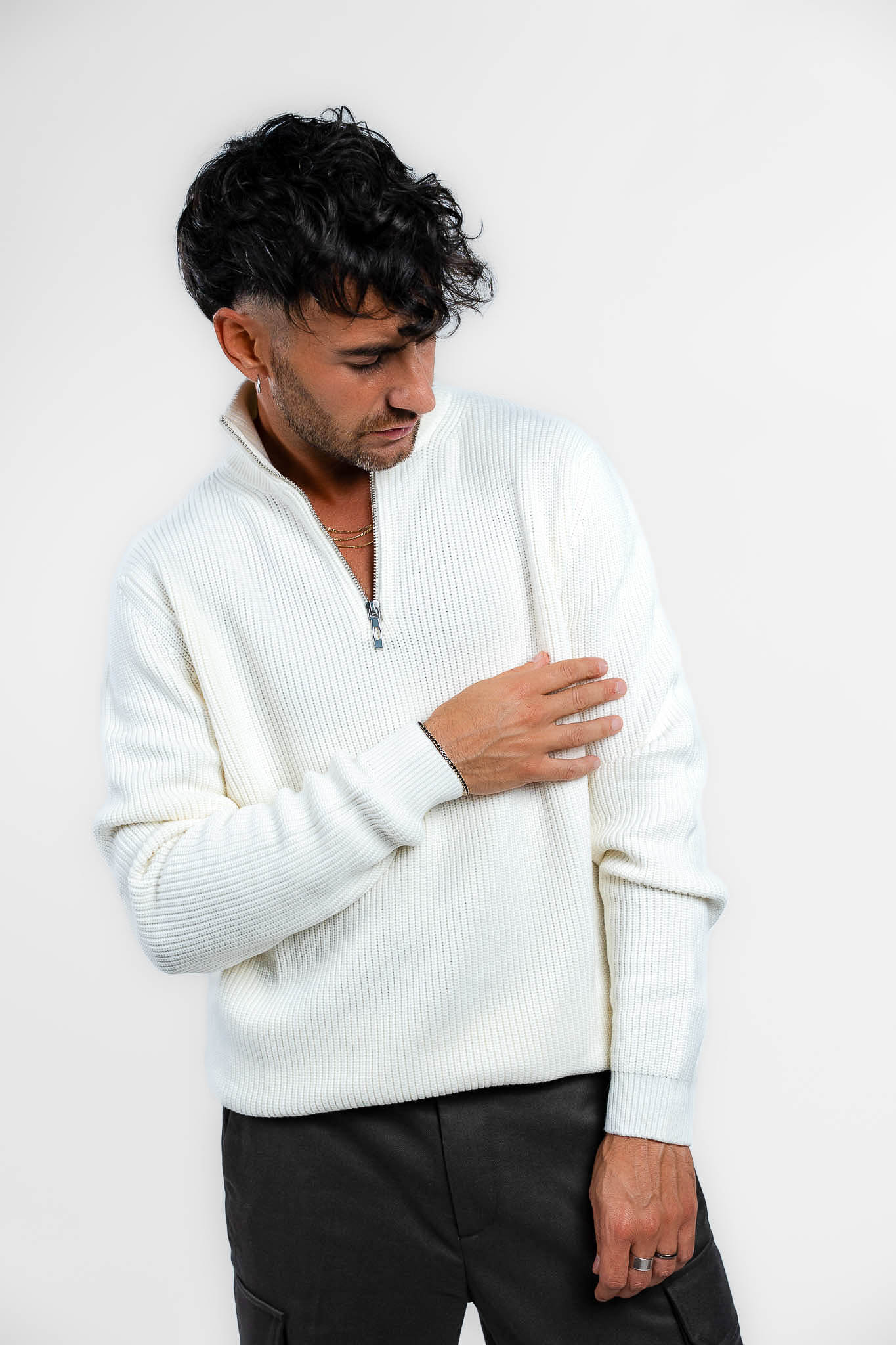 Antony Morato  - maglione bianco con zip