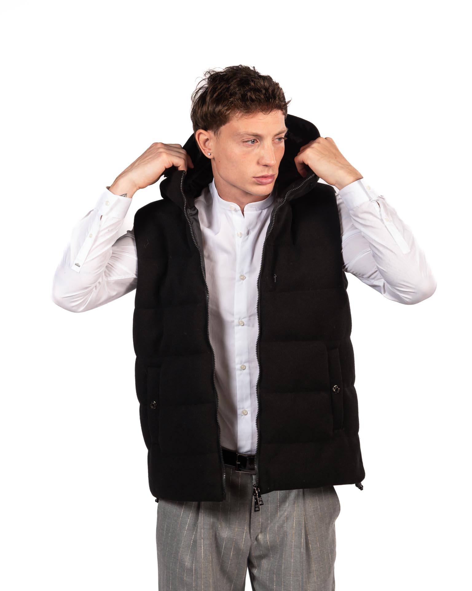 Over/d gilet nero