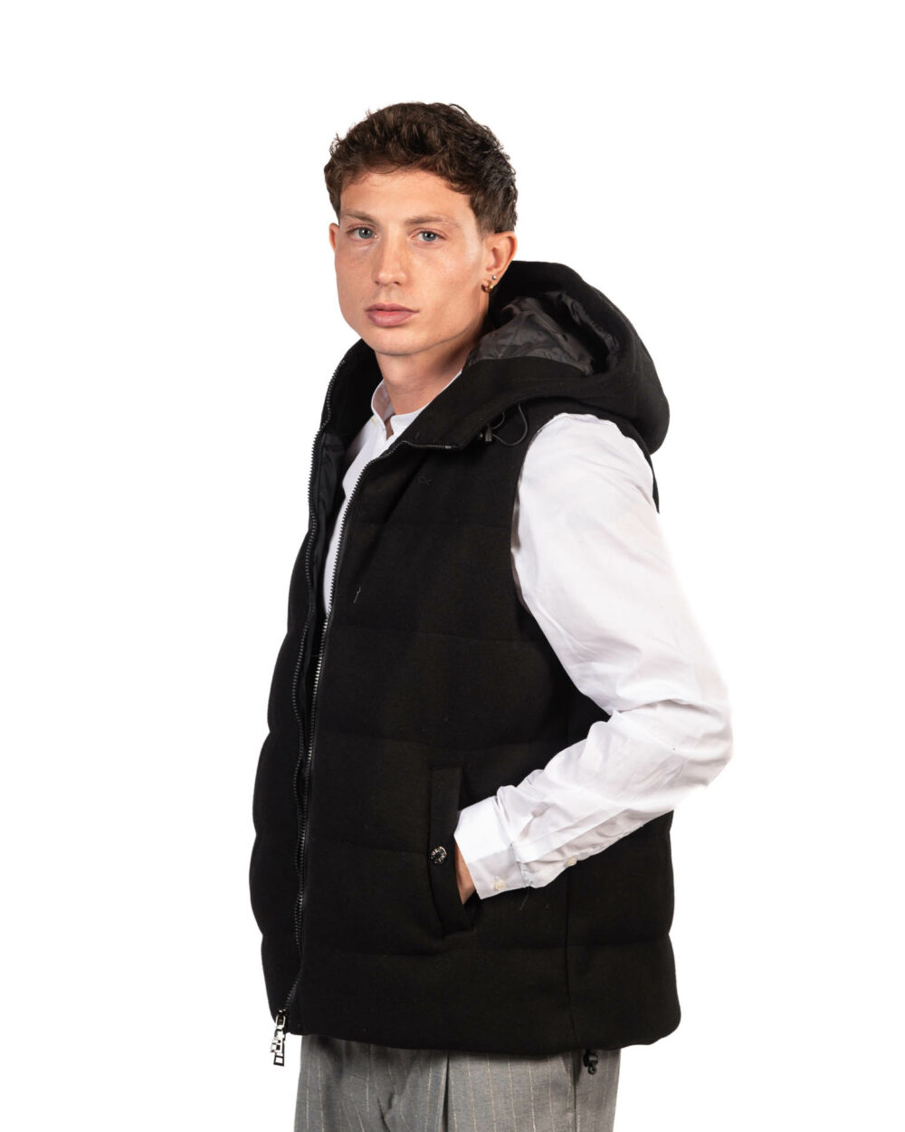 Over/d gilet nero - immagine 2