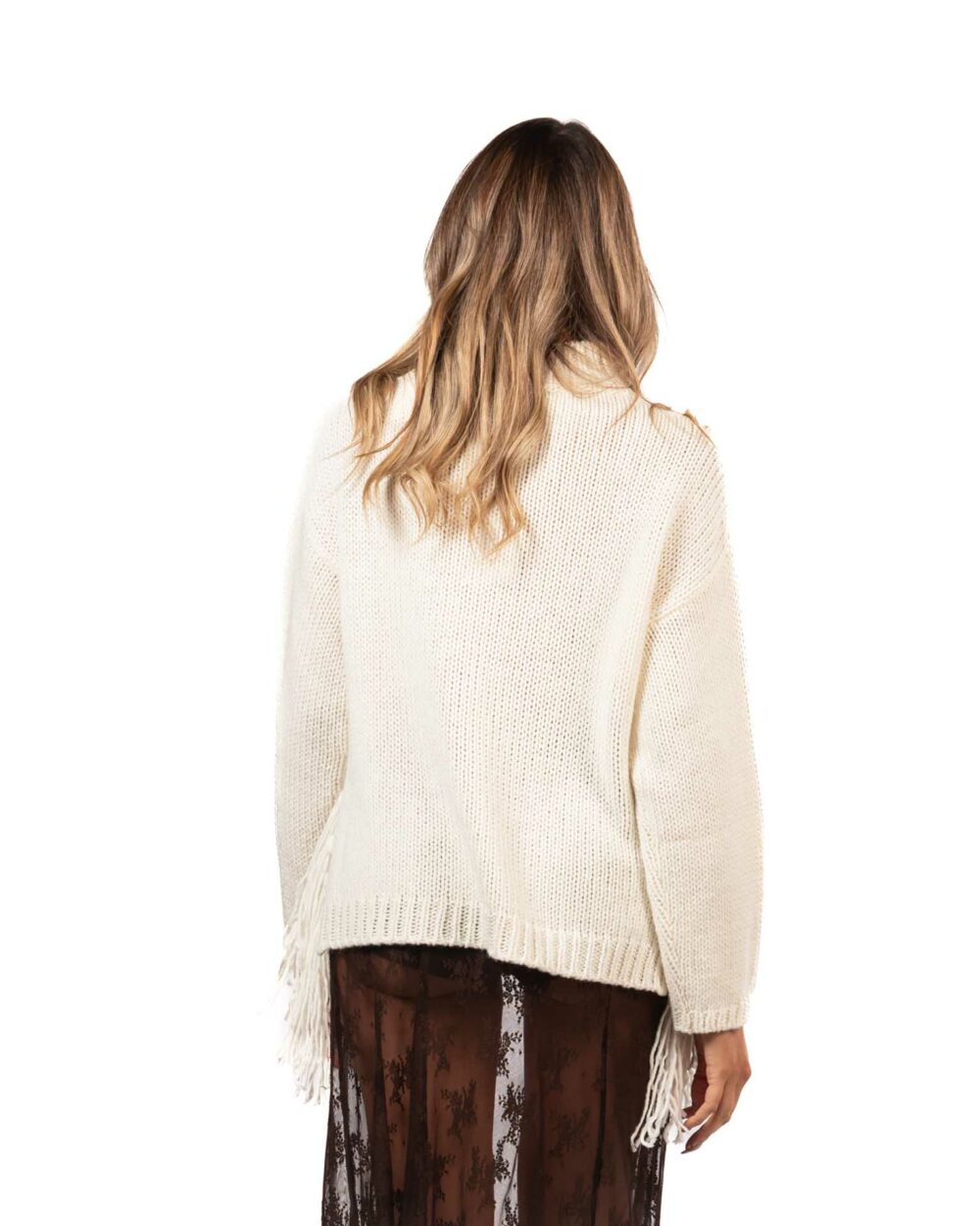 Emme marella maglione in misto lana bianco - immagine 2