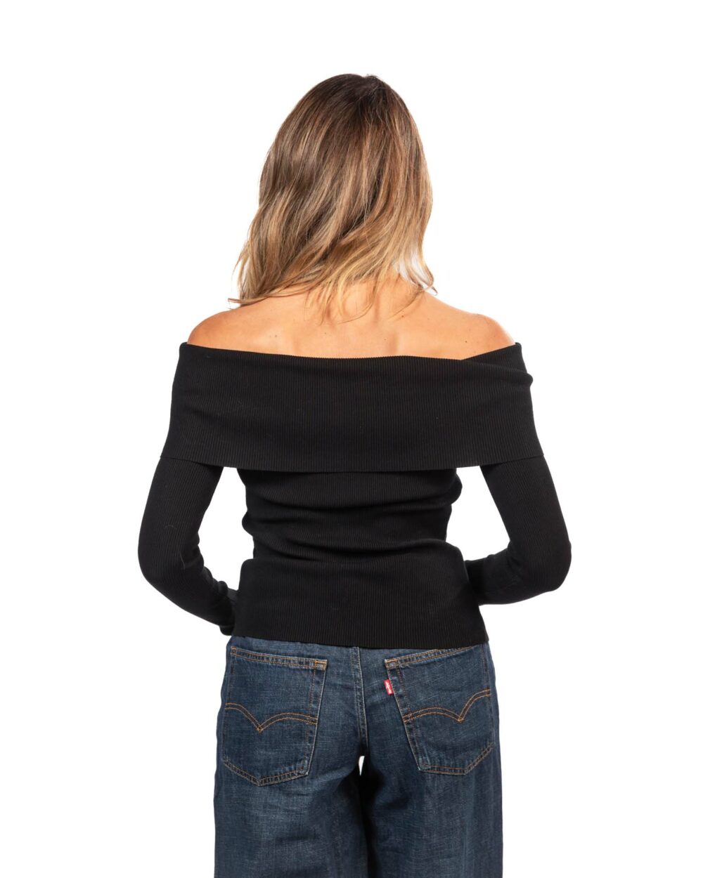Marella maglia a manica lunga nero con scollo ad anello - immagine 2