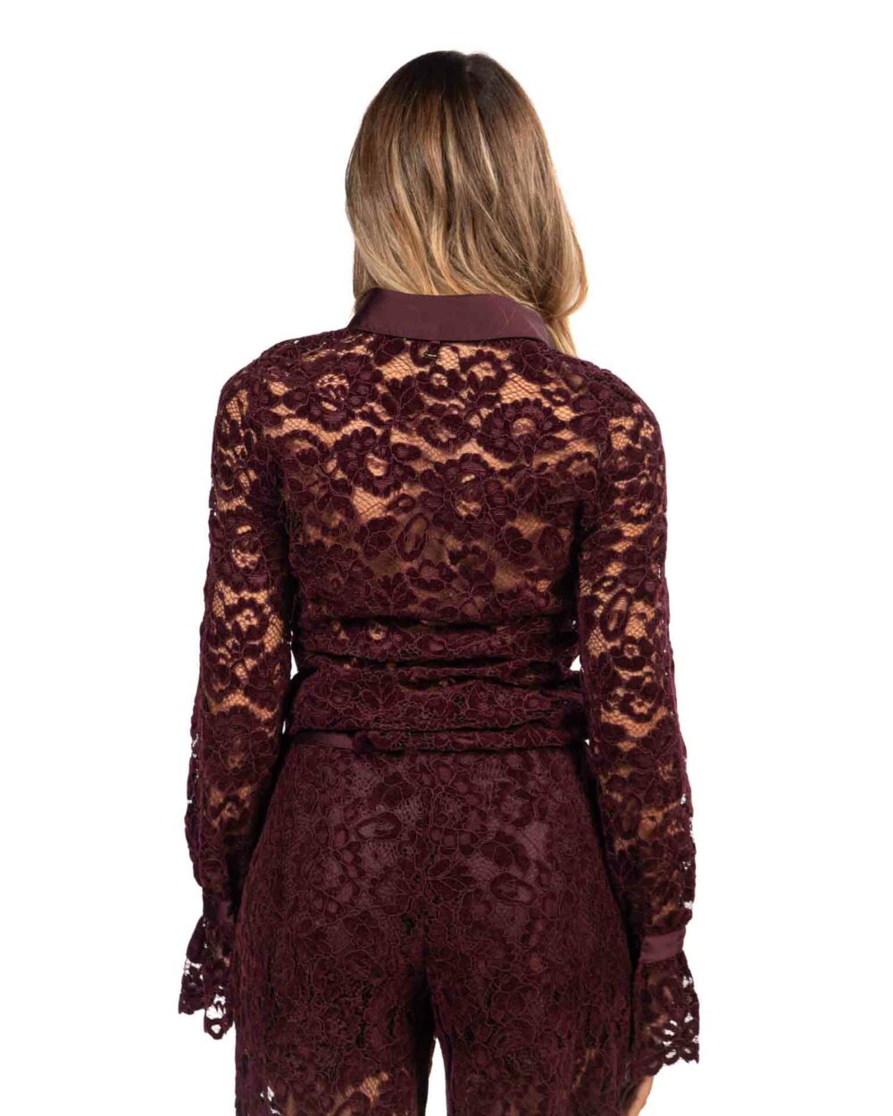 Gaudì camicia in pizzo bordeaux - immagine 3