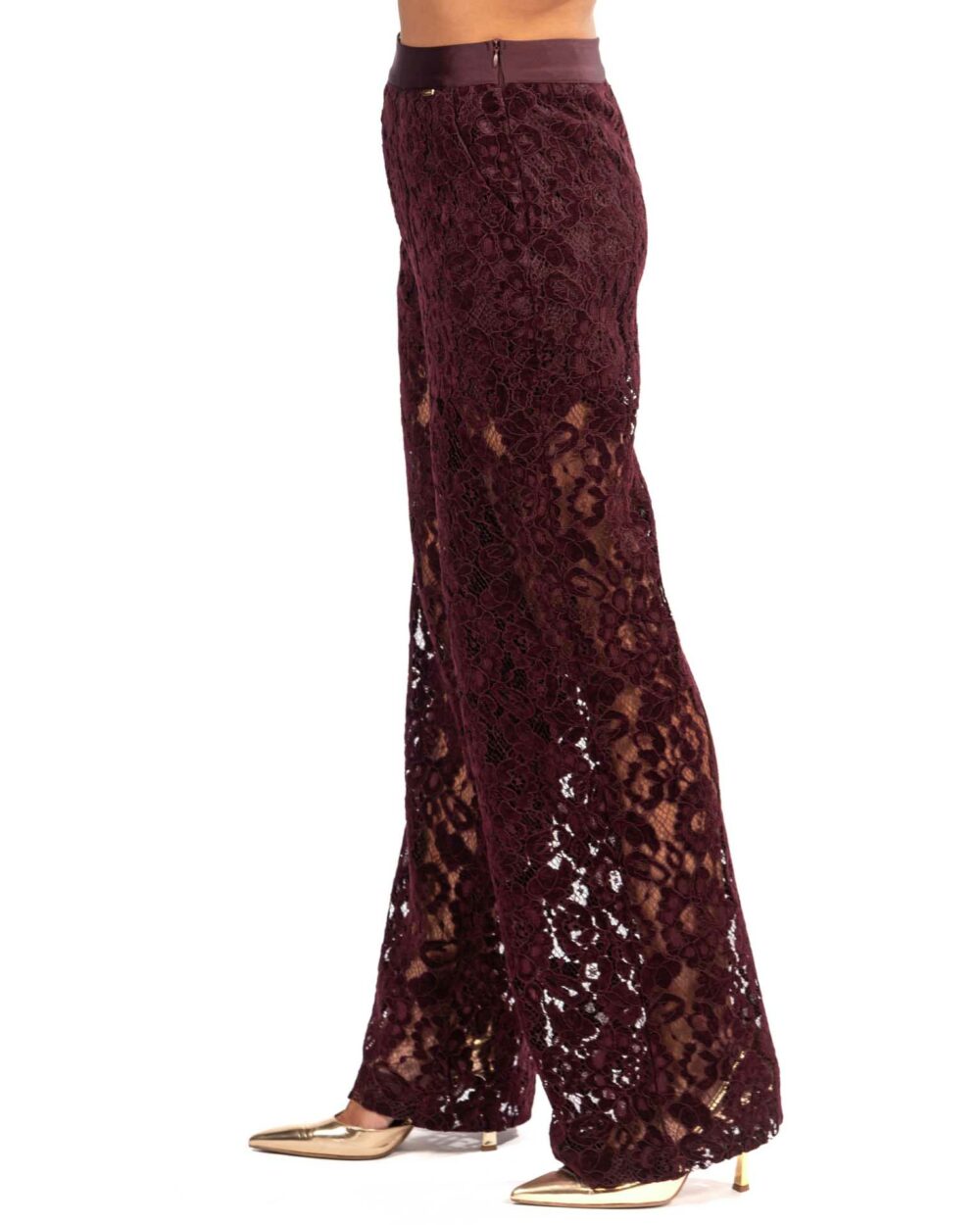 Gaudì pantalone in pizzo bordeaux - immagine 2