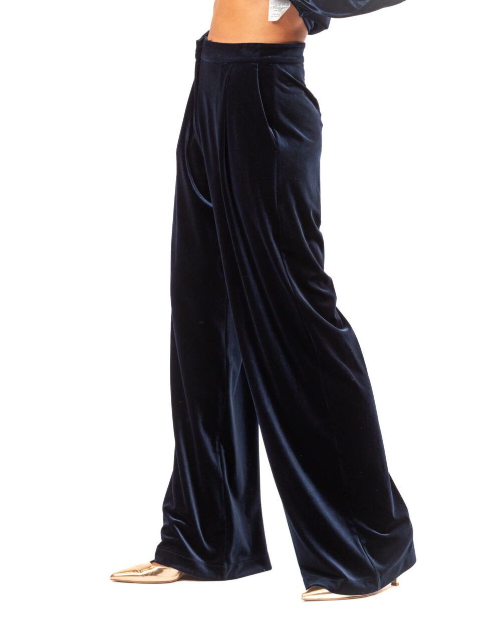 Marella pantalone in velluto blu - immagine 2