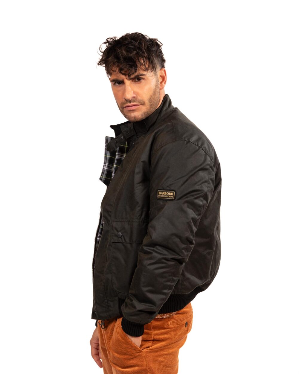 Barbour verde collo alla coreana - immagine 2