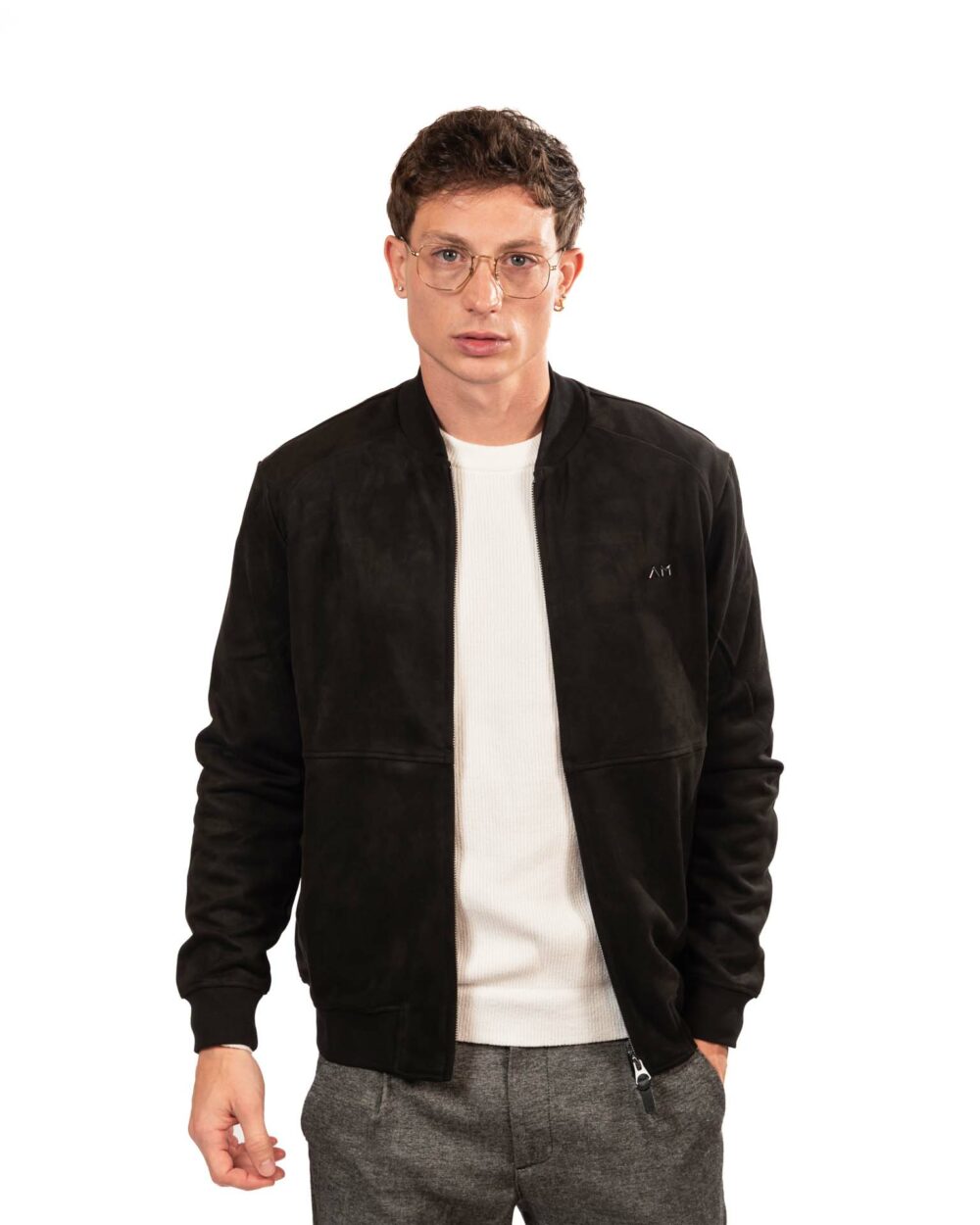 Antony morato giubbino in camoscio nero