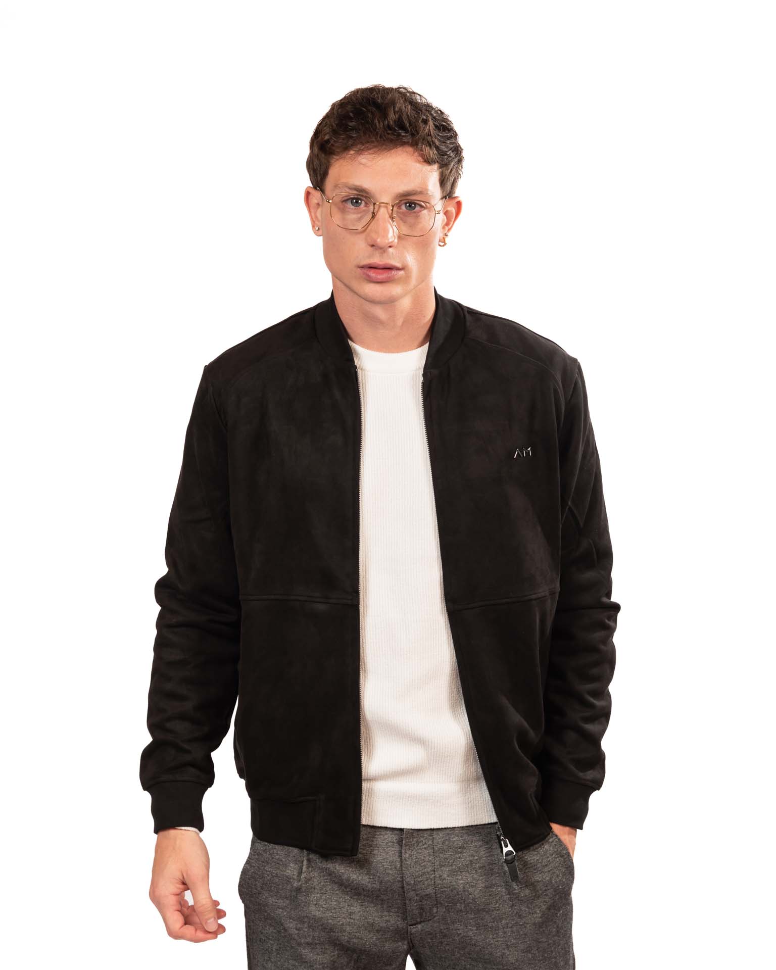 Antony morato giubbino in camoscio nero