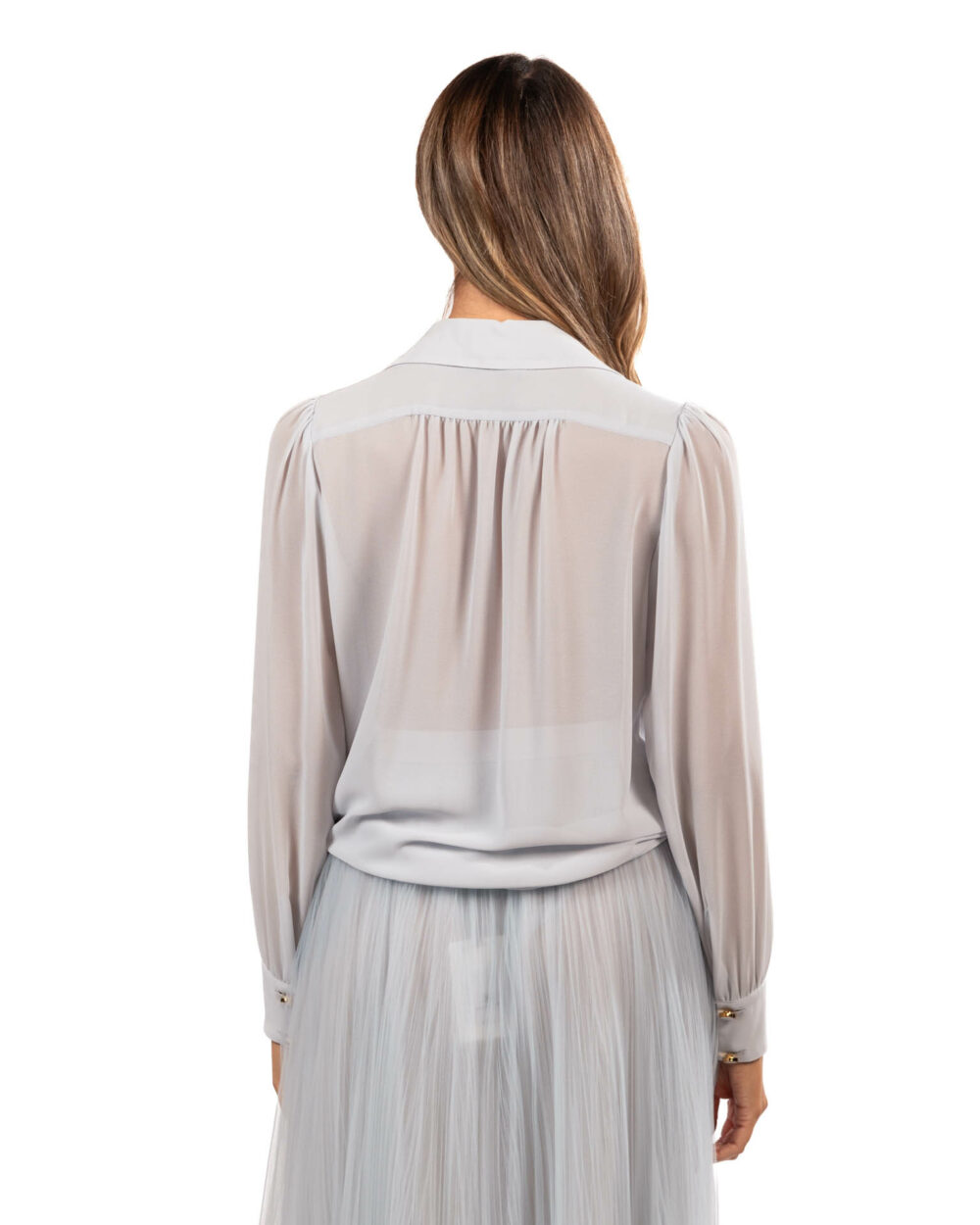 Elisabetta Franchi - Camicia in georgette con collana - immagine 3