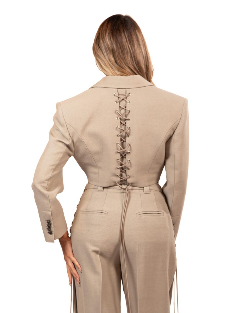 Marella Blazer cropped con lacci - GRIGIO CHIARO - immagine 2