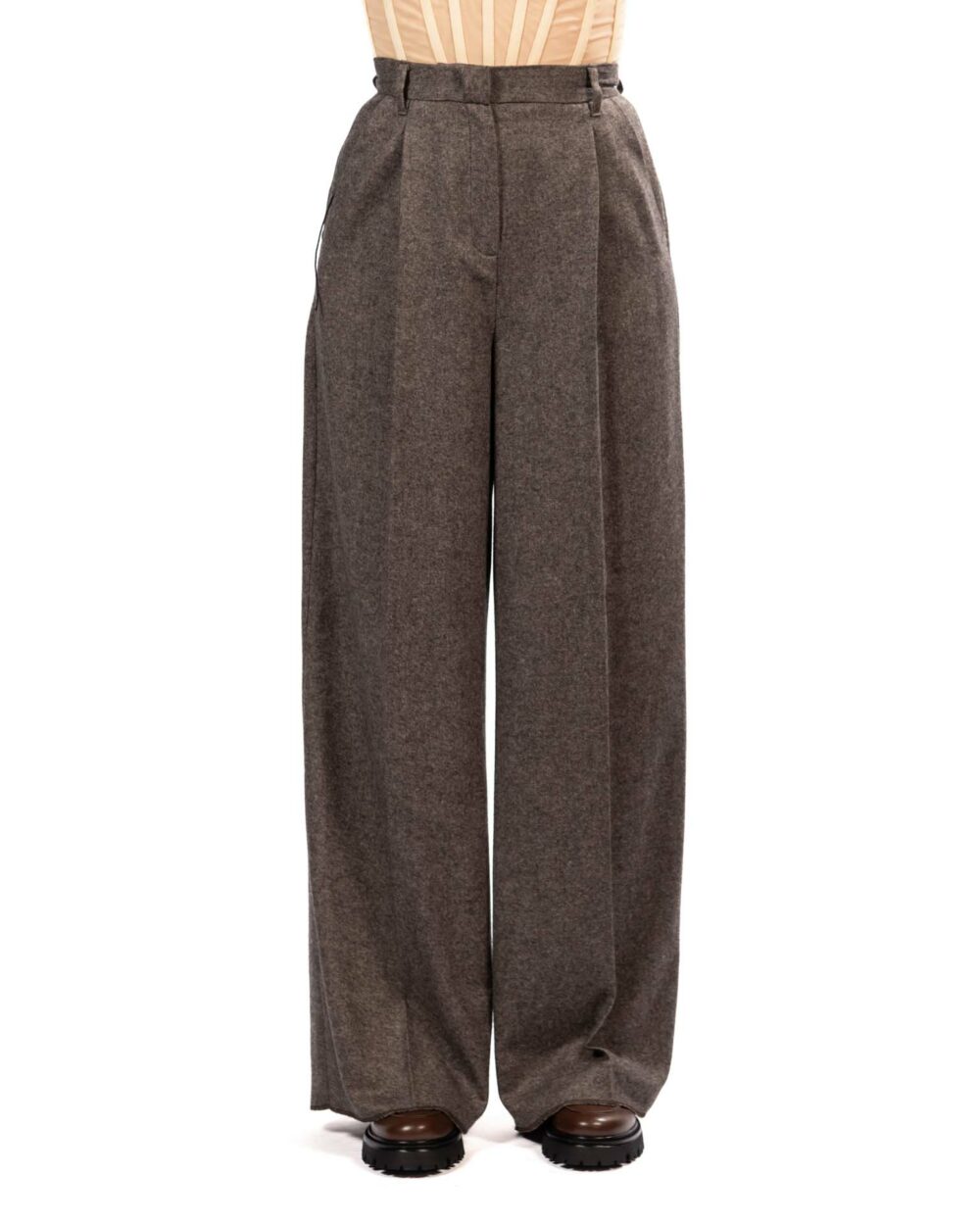 Emme Marella pantalone a palazzo in flanella