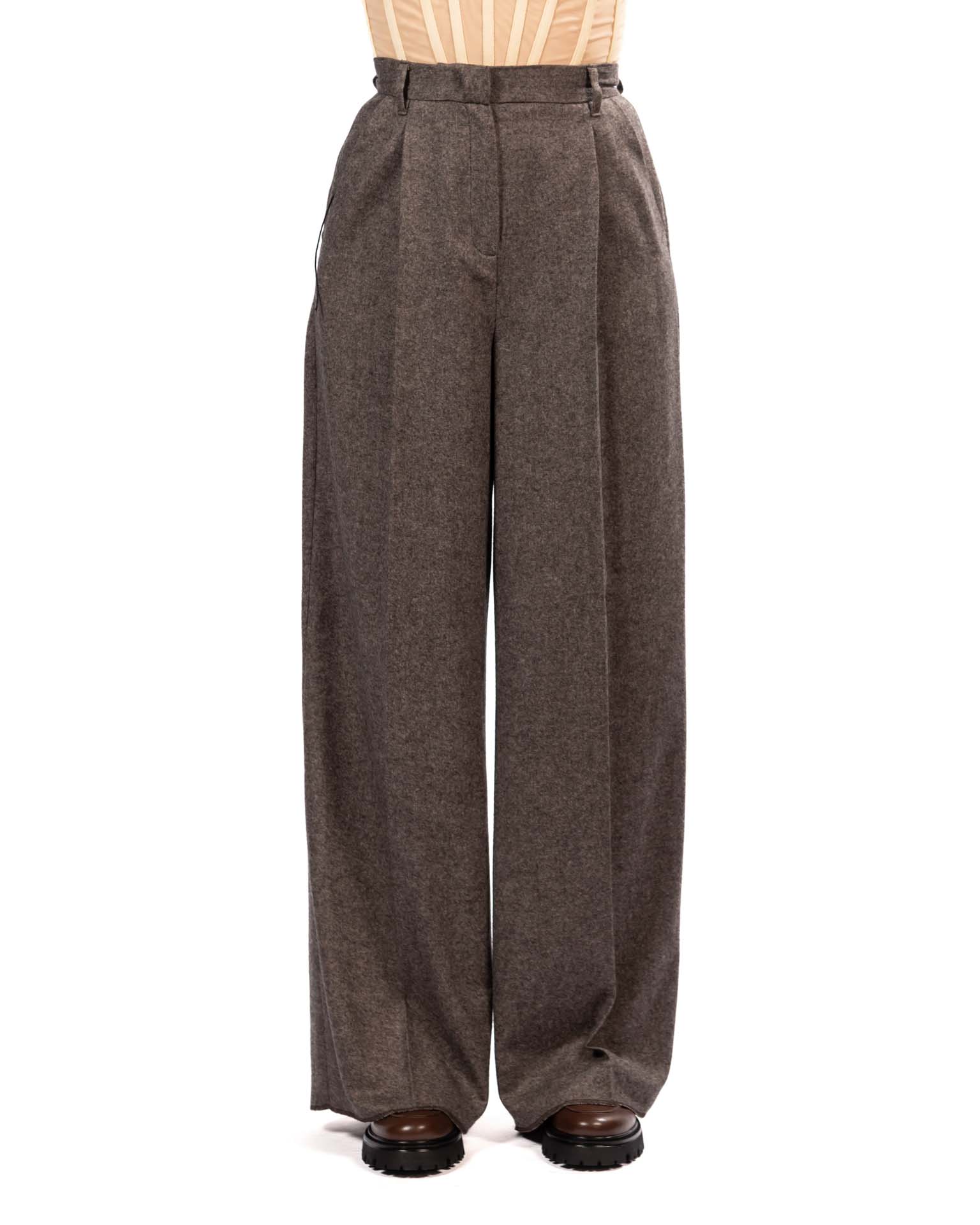 Emme Marella pantalone a palazzo in flanella