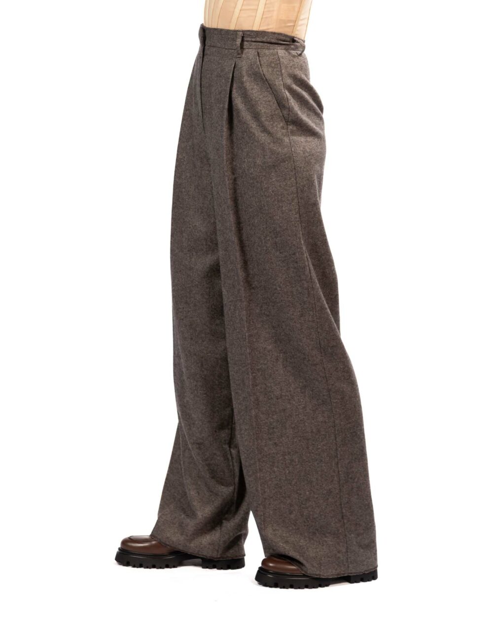 Emme Marella pantalone a palazzo in flanella - immagine 2