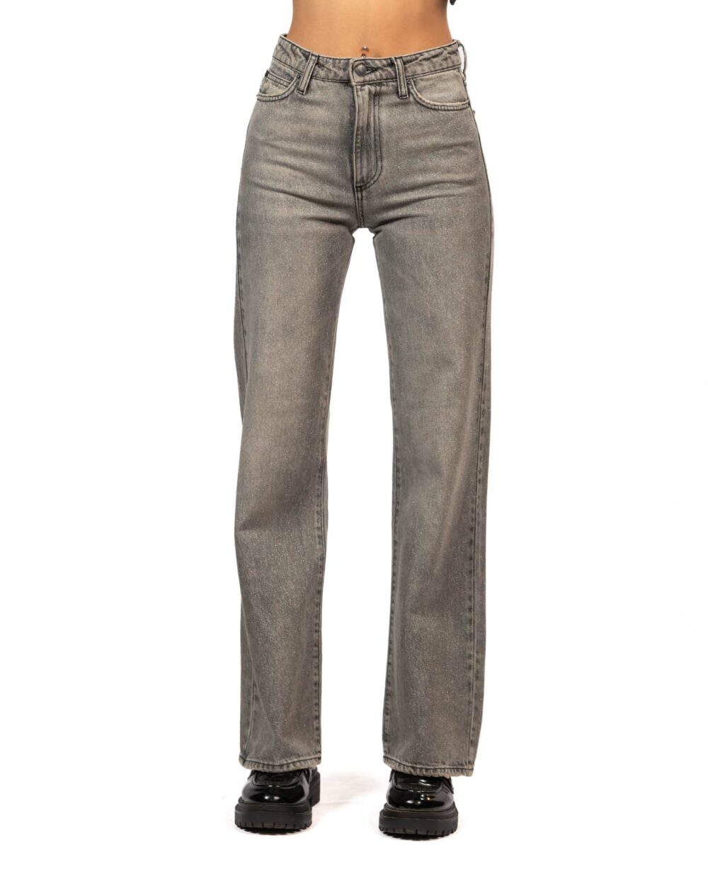 Vicolo jeans grigio brillantinato
