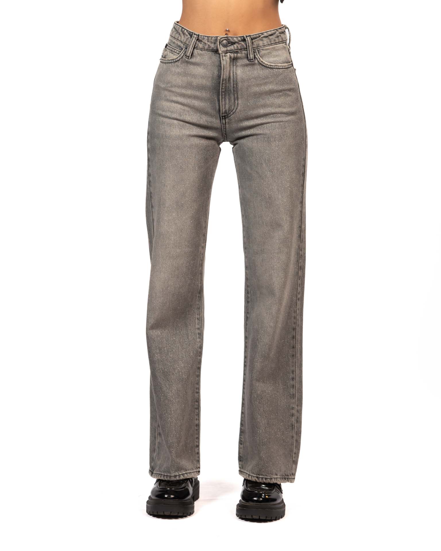 Vicolo jeans grigio brillantinato