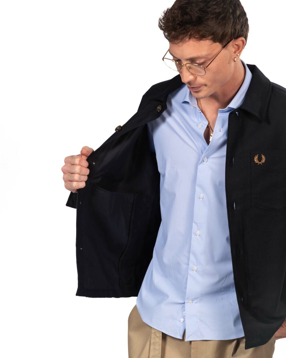 Fred Perry overshirt blu navy - immagine 3