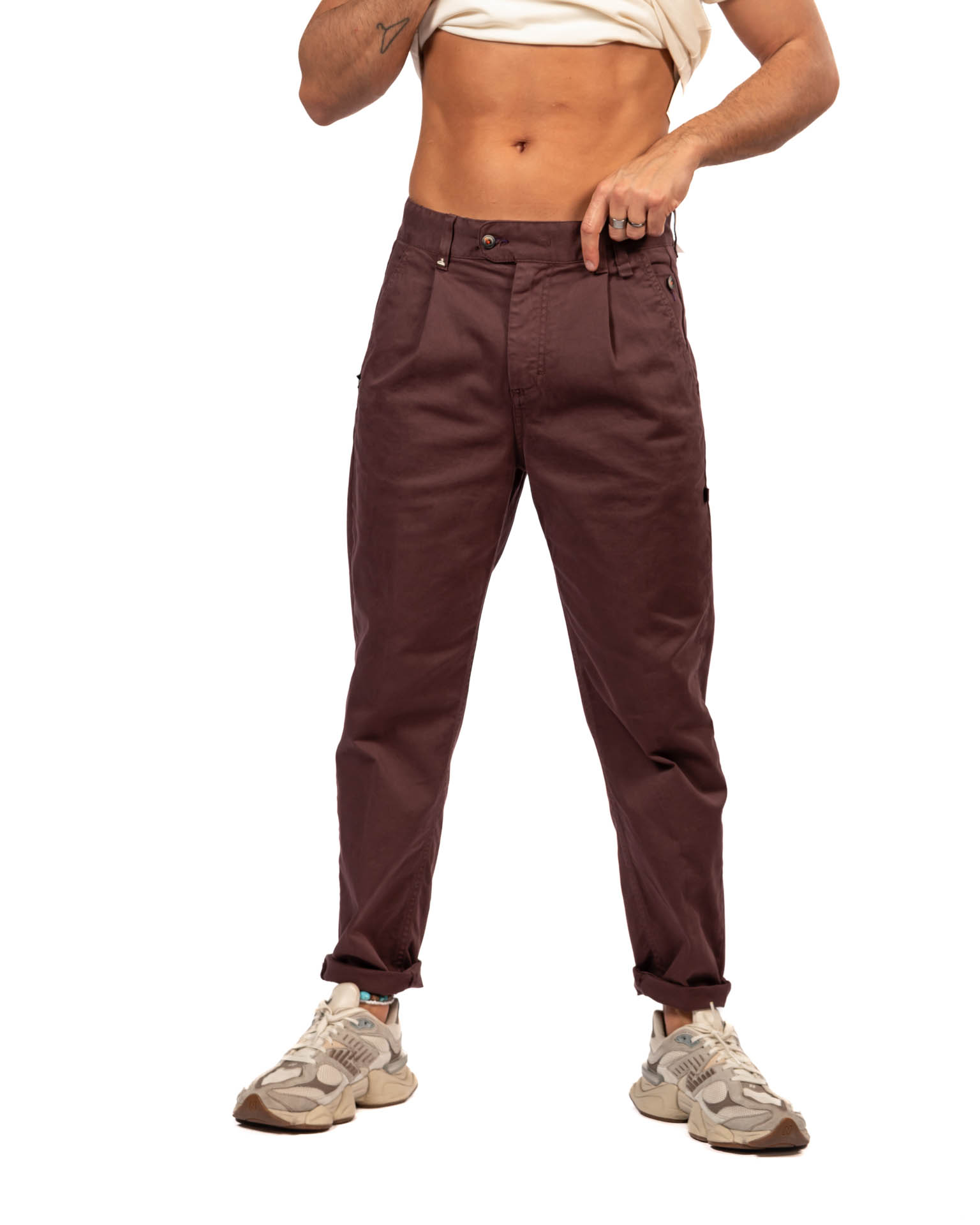 Berna pantaloni con pinces frontali