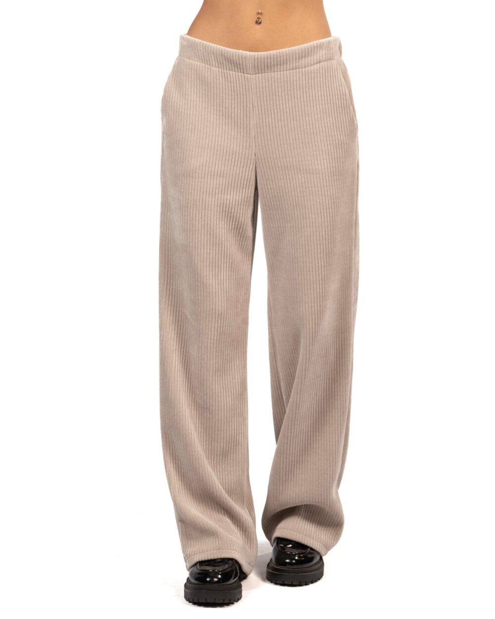 Emme marella pantaloni in velluto a coste beige