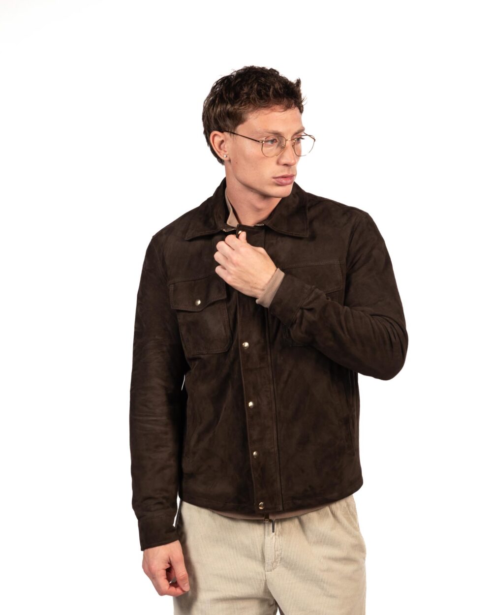 Berti mode colletion giubbino in pelle marrone - immagine 2
