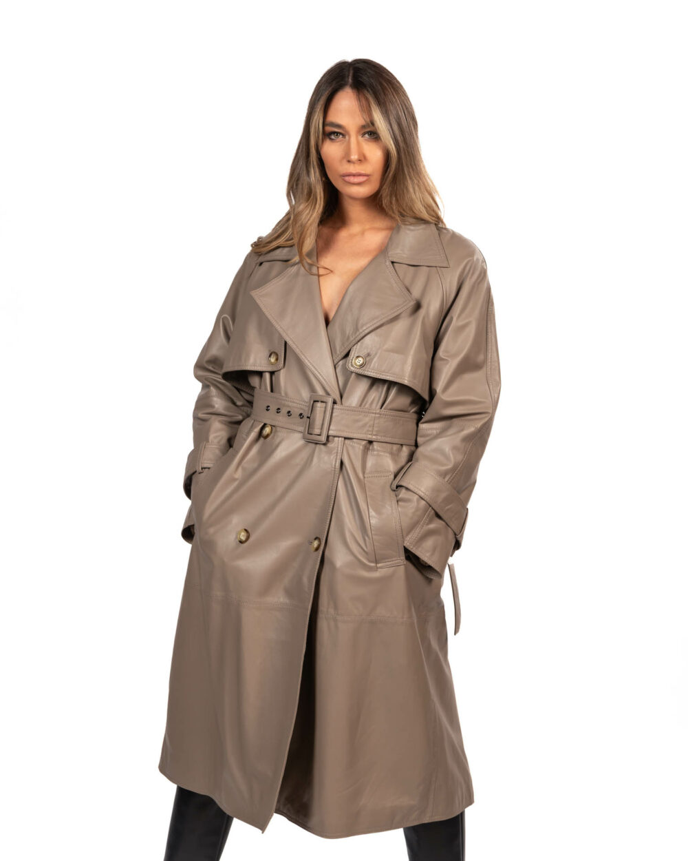 Marella Trench in pelle imbottita - FANGO - immagine 3