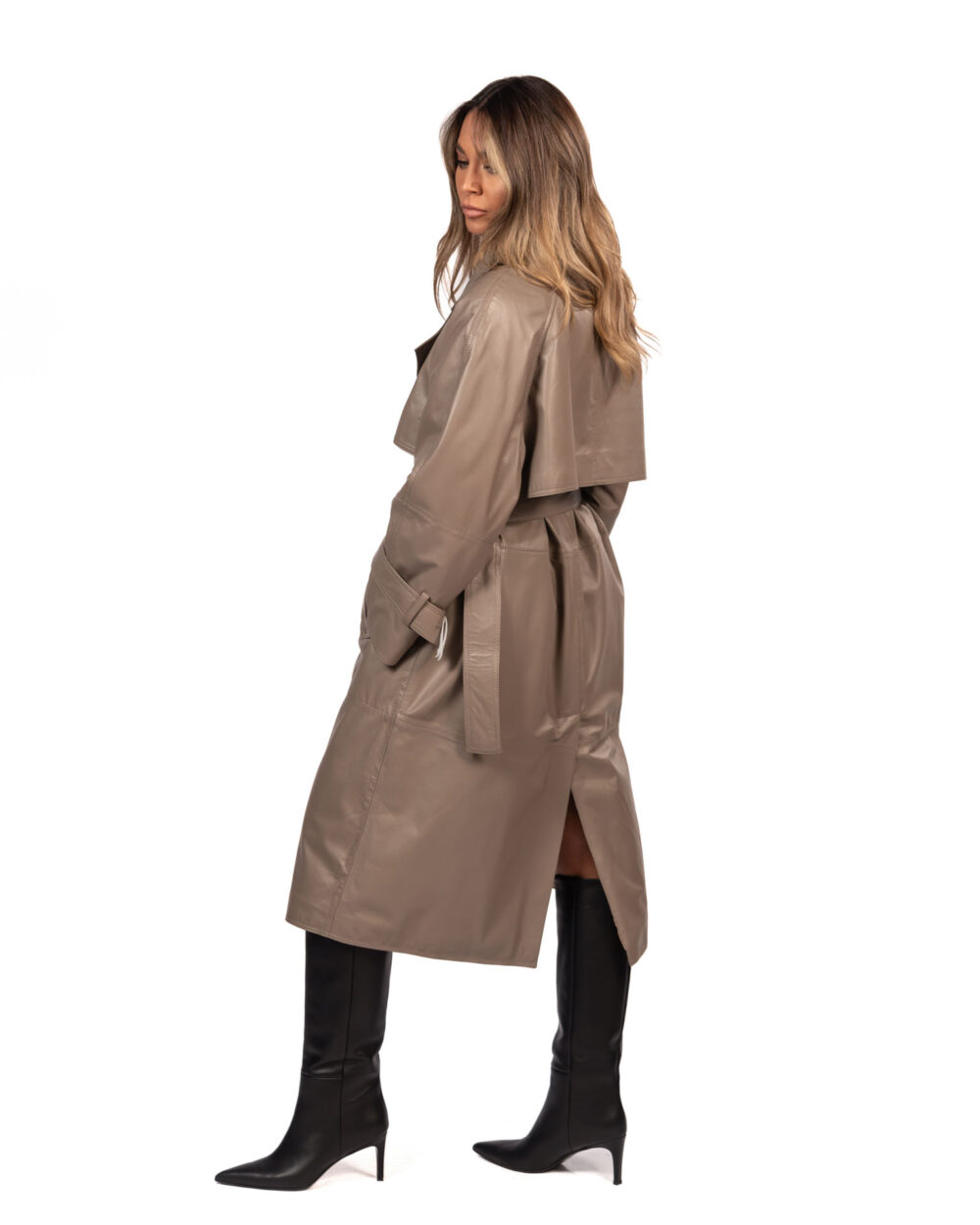 Marella Trench in pelle imbottita - FANGO - immagine 4