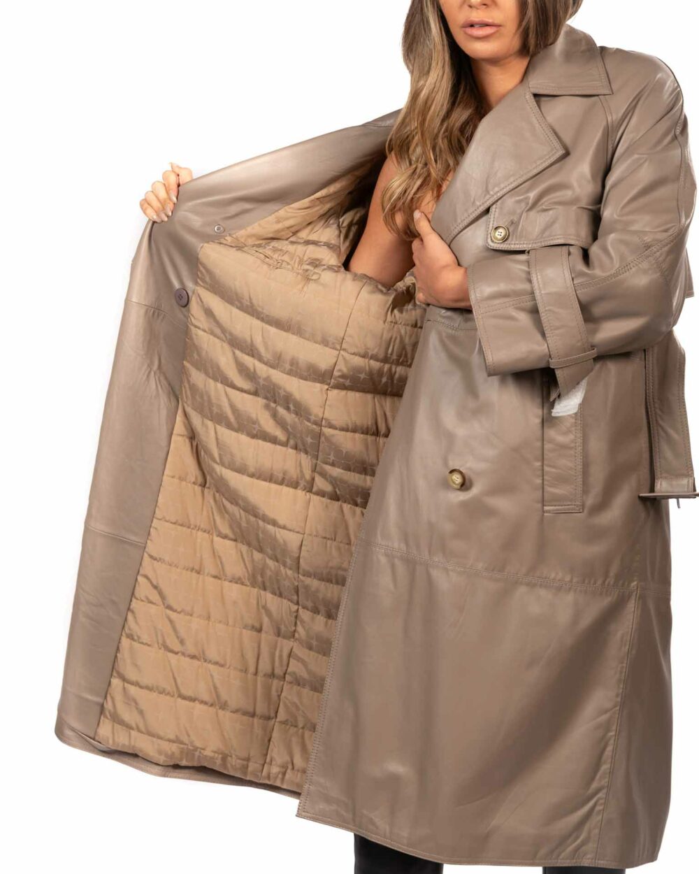 Marella Trench in pelle imbottita - FANGO - immagine 6