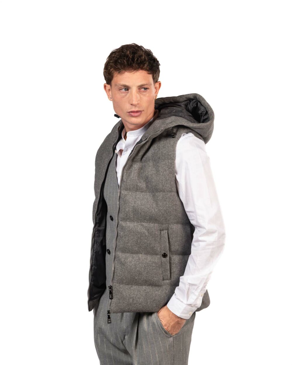 Over/d gilet grigio - immagine 4