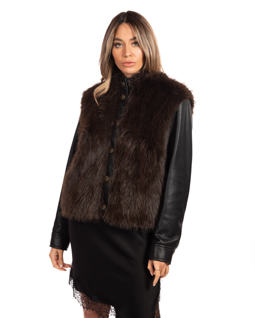 Twinset giubbino con pelliccia