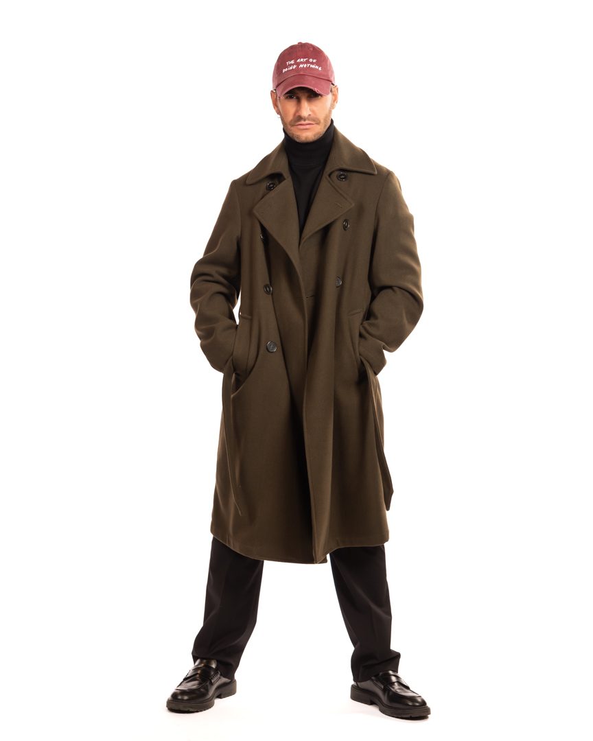 Over/d cappotto verde