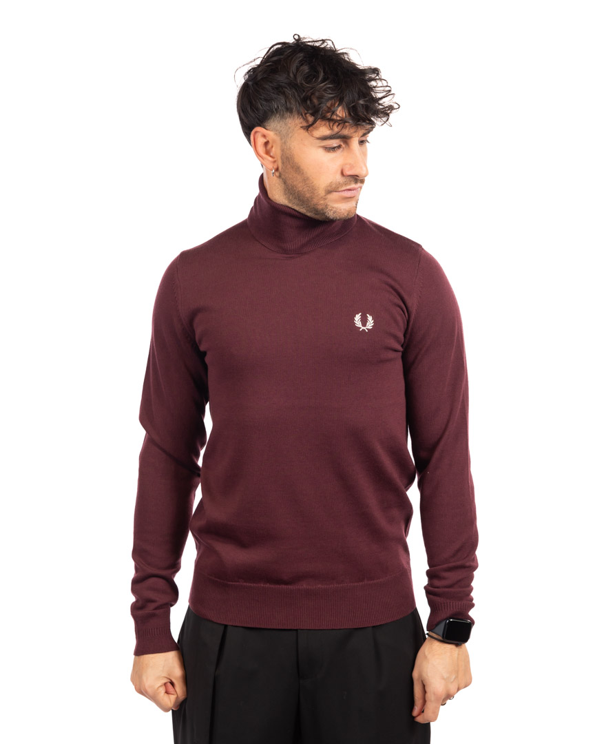 Fred Perry - maglione collo alto bordeaux
