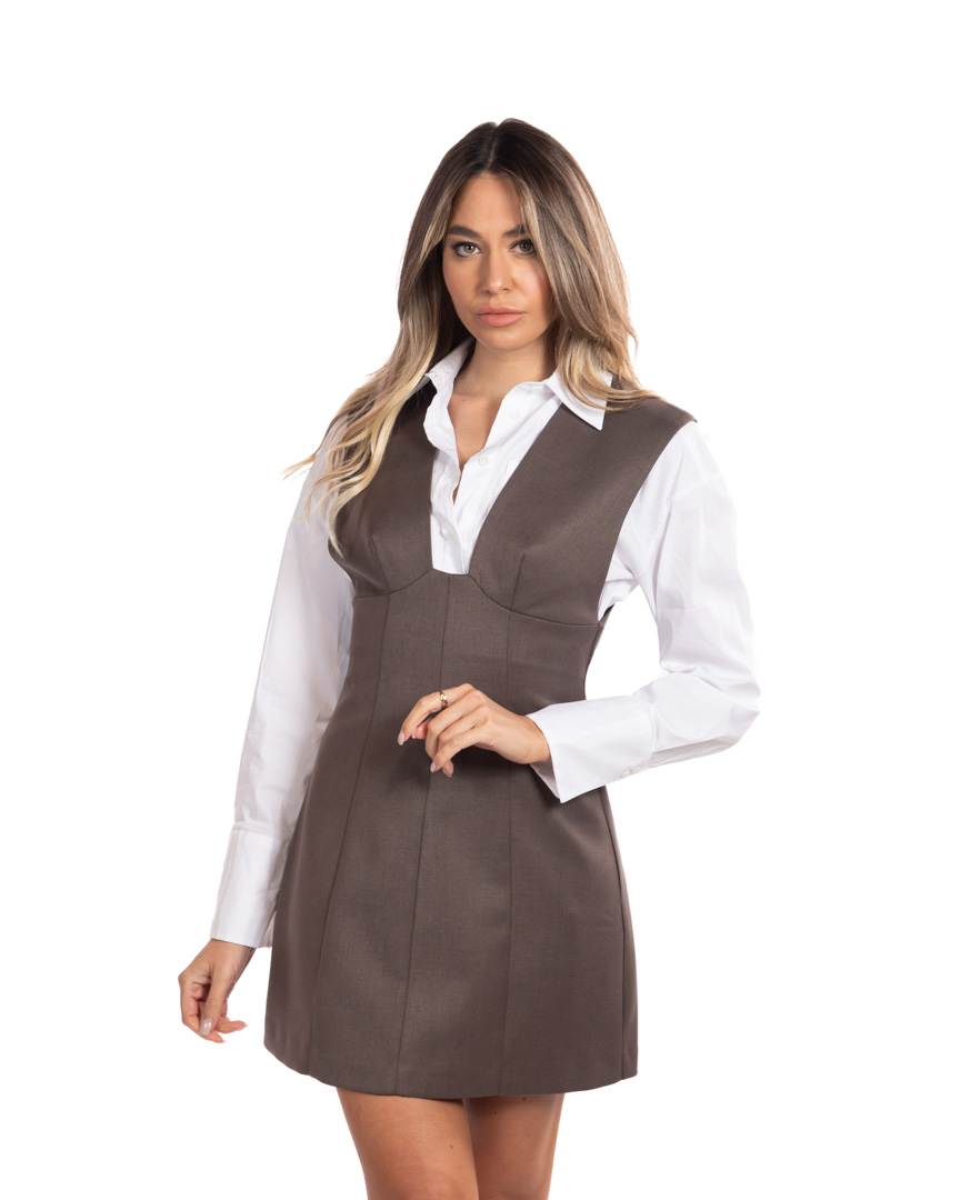 Vicolo abito corto beige