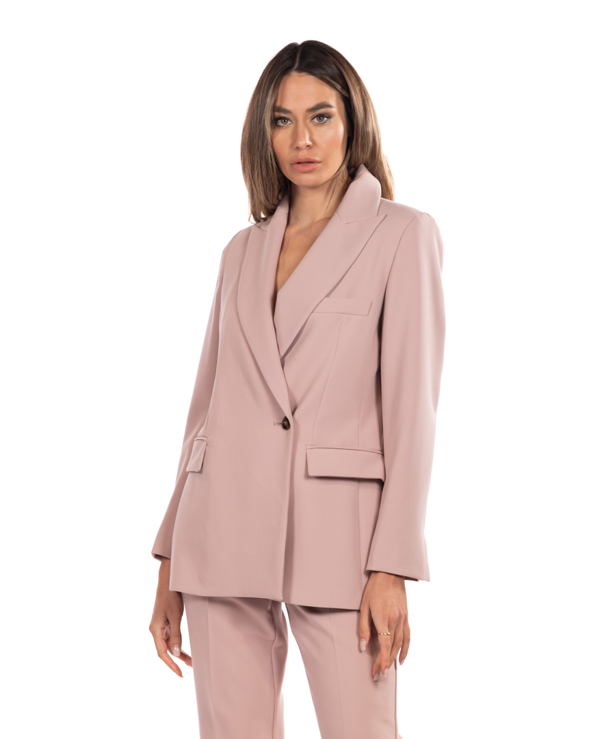 Emme Marella  giacca doppio petto rosa cipria