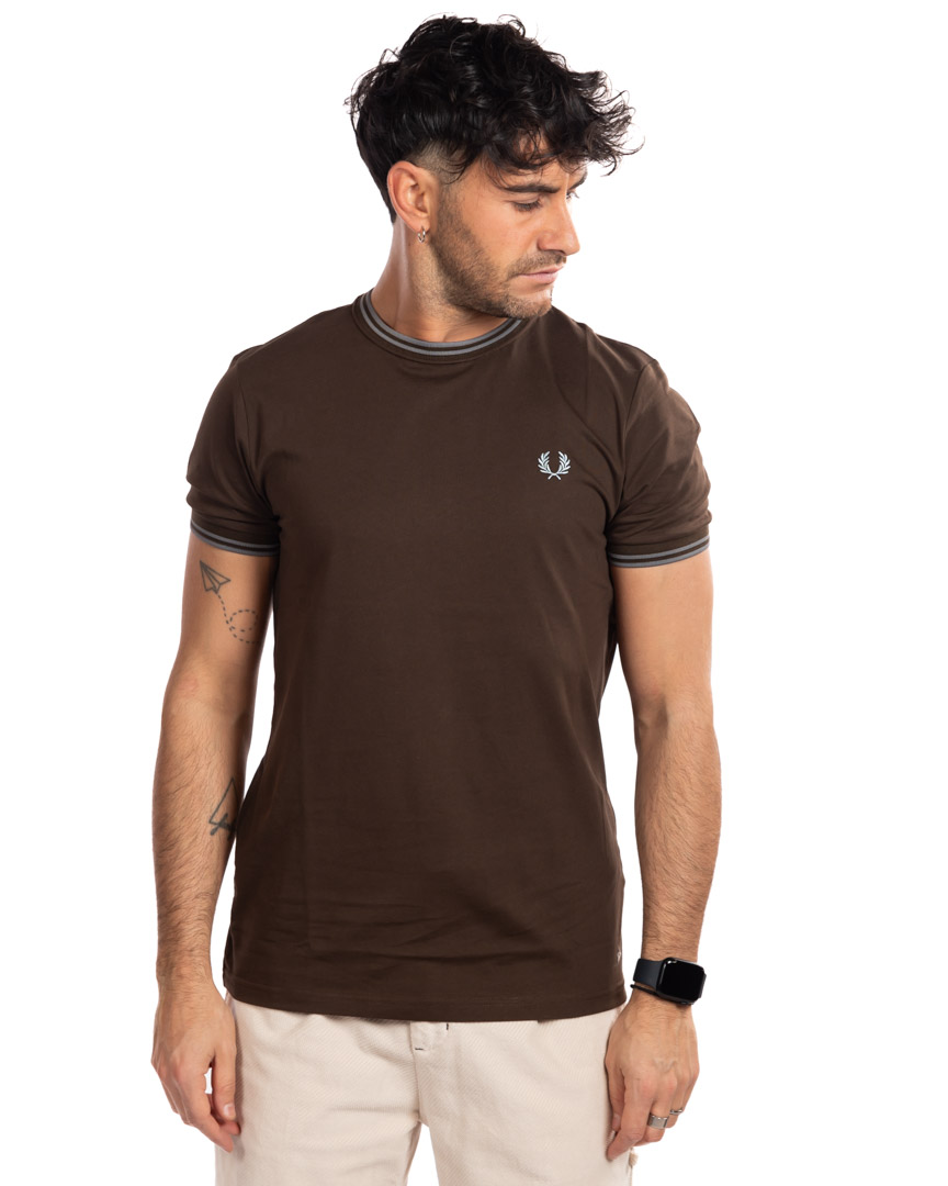 Fred Perry - t-shirt marrone - immagine 2